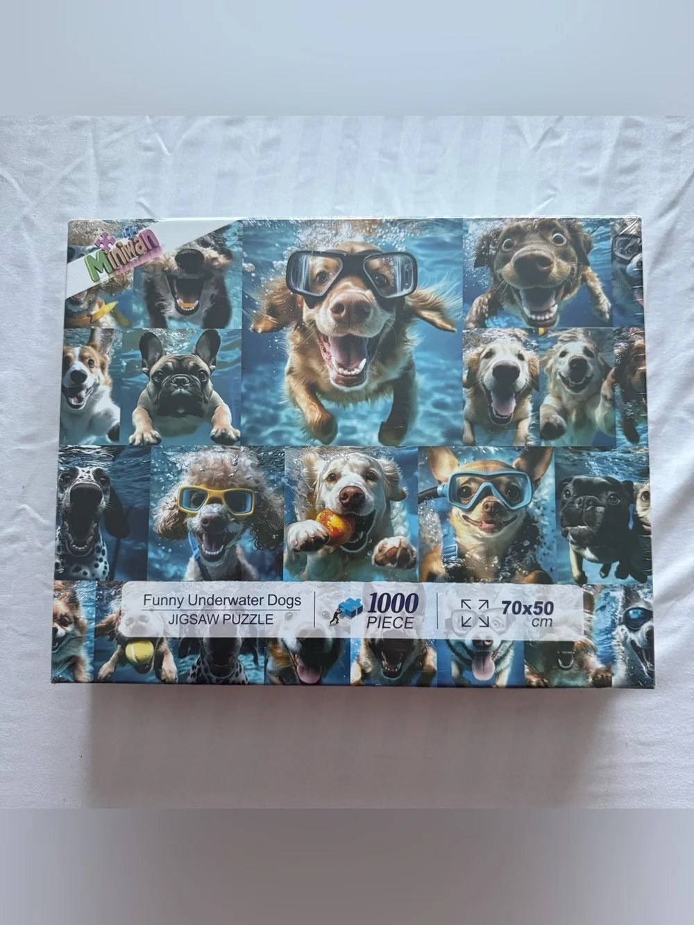 FUNNY UNDERWATER DOGS Jigsaw Puzzle 1000 Pieces Swimming Miniwan 70cmx50cm